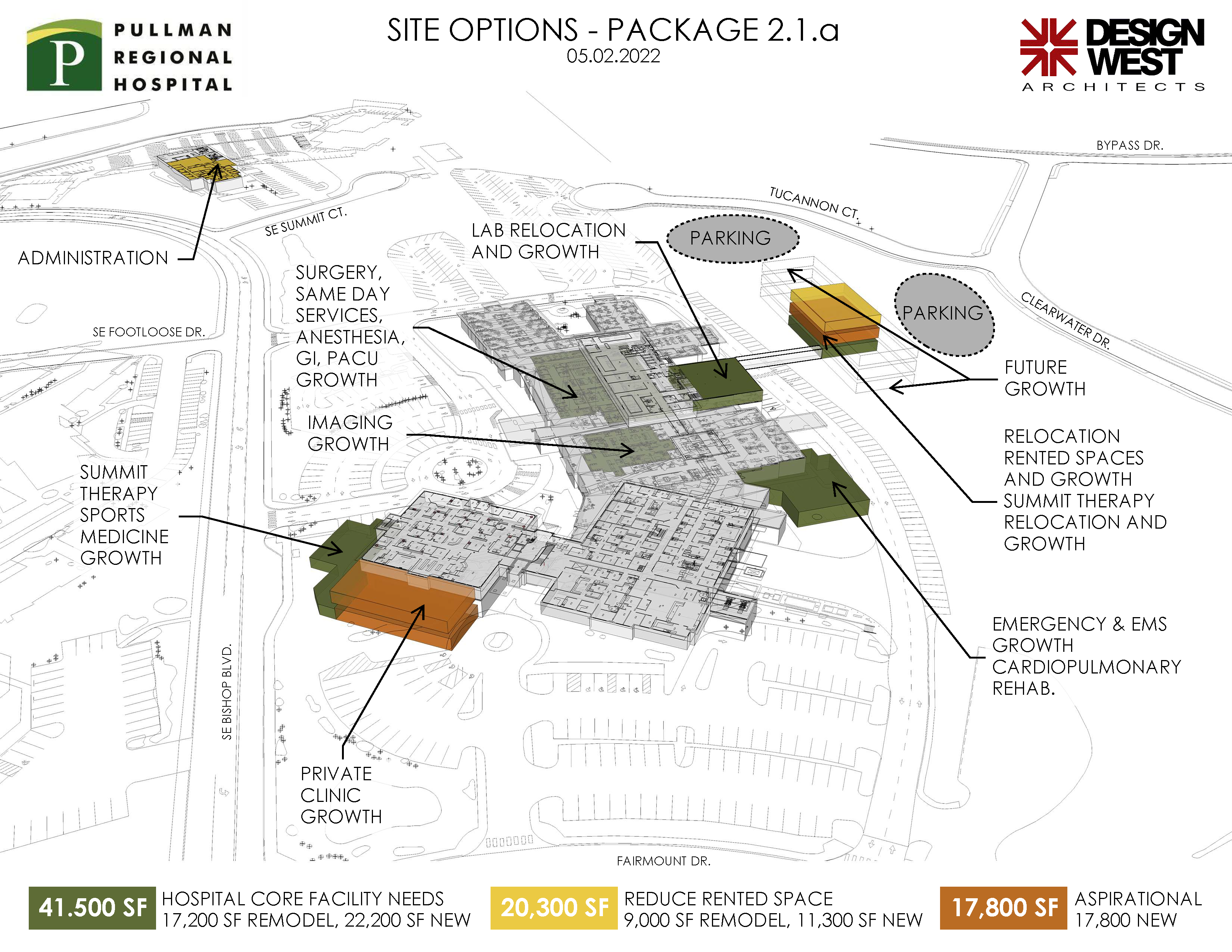 detailed picture of hospital design plan for remodel proposed for bond project